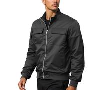 Generisch Giacca sportiva da uomo, leggera, impermeabile, traspirante, protezione dal vento, per il tempo libero e all'aperto, con colletto alto, con chiusura lampo, giacca softshell Y2K con tasche, A