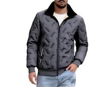 Generisch Giacca trapuntata da uomo invernale: piumino foderato in pile, giacca invernale calda in flanella, giacca termica oversize, leggera, comoda, giacca per le mezze stagioni, classica e casual