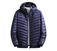 Generisch Giacca trapuntata da uomo leggera con cappuccio, giacca invernale Very grandi dimensioni piumino sciolto caldo giacca da mezza stagione sottile giacca da lavoro versatile giacca da lavoro