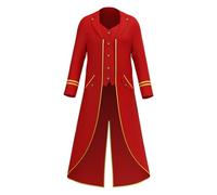Generisch Giacca vittoriana medievale da uomo Steampunk Frack Cappotto Gothic Blazer Giacche Vintage Tailcoat Manica Lunga Smoking Golden Ricamo Trench Coat Retro Abbigliamento Halloween Cosplay