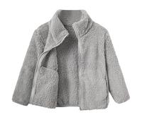 Generisch Giacche per bambini, giacca in pile primaverile, con chiusura lampo continua, per ragazze e bambini Kindl Romanzo, grigio., 5-6 Anni
