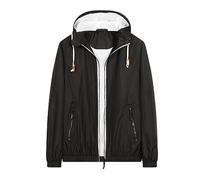 Generisch Giacche softshell da uomo, per il tempo libero, tinta unita, cuciture retrò, antivento, resistenti all'usura, Dynamo da uomo, Nero , L