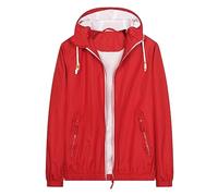 Generisch Giacche softshell da uomo, per il tempo libero, tinta unita, cuciture retrò, antivento, resistenti all'usura, Dynamo da uomo, Colore: rosso, L