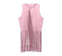 Generisch · Gilet da cowboy occidentale 2025, 60 anni '70, costume hippie per bambini, con frange, nappa, per cosplay, feste, costume da torneo, maglietta da bambina (7-8 anni)