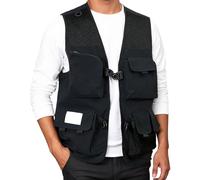 Generisch Gilet da lavoro da uomo, per il tempo libero, senza maniche, leggero, traspirante, per uomo, Nero , XL