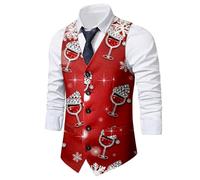 Generisch Gilet da uomo festivo in maglia come top senza maniche per comode giornate invernali, abiti autunnali alla moda con morbido, Colore: rosso, M