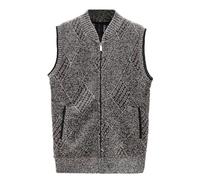 Generisch Gilet da uomo in maglia con imbottitura, per l'inverno, alla moda, per il tempo libero, per il massimo comfort, caffè, 3XL