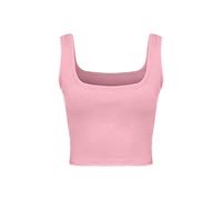 Generisch Gilet estivo sexy crop top semplice design squisito sexy top adolescente, Colore: rosa., L
