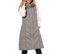 Generisch Gilet invernale in piuma come calda giacca senza maniche con cerniera per un comfort ottimale durante le attività all'aria aperta, grigio., 3XL