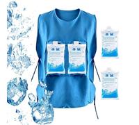 Generisch Gilet rinfrescante per il corpo, giacca estiva con 4 pacchetti di | Gilet da lavoro Cool-Down per equitazione, giardiniere, corridori, ciclisti, escursionisti, pescatori, autisti, cantieri