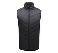 Generisch Gilet riscaldabile da uomo, con 11 zone di riscaldamento, felpa con cappuccio riscaldata, casual, tinta unita, per le mezze stagioni, abbigliamento funzionale, Nero , 3XL