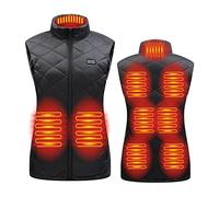 Generisch Gilet riscaldato da donna con batteria da 20000 mAh 7,4 V inclusa, giubbotto riscaldante leggero, Nero , S