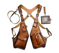 Generisch Gilet senza maniche in piuma da donna, stile retrò, per avambraccio, con pizzo, marrone, taglia unica