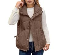 Generisch Gilet termico da donna con vestibilità ampia, ideale per le giornate fredde, per un calore e un comfort ottimali, leggero e versatile, come giubbotto intimo o da solo, caffè, XL