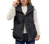 Generisch Gilet termico da donna con vestibilità ampia, ideale per le giornate fredde, per un calore e un comfort ottimali, leggero e versatile, come giubbotto intimo o da solo, Nero , XXL