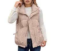 Generisch Gilet termico da donna con vestibilità ampia, ideale per le giornate fredde, per un calore e un comfort ottimali, leggero e versatile, come giubbotto intimo o da solo, cachi, XXL