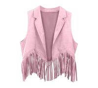 Generisch Gilet western per bambini, con frange, Oktoberfest, ragazzi e ragazze, cowboy hippie Wildwest, carnevale con nappe, per feste e occasioni speciali