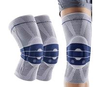 Generisch Ginocchiere per uomo e donna, confezione da 2 pezzi, Necs 2.0, ginocchiere a compressione per alleviare il dolore, per corsa, allenamento e uso quotidiano (grigio, large)