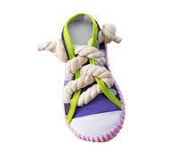 Generisch Giocattolo da masticare per scarpe per cani - giocattolo con scarpe che scricchiolano | tela di cotone 7 8 x 18 cm, giallo, viola, palla nella suola, giocattolo interattivo per la pulizia