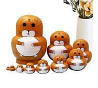 Generisch Giocattolo impilabile educativo con motivo animale russo | Bambole Matrioska dipinte a mano - Per E Ragazze Così come genitori e fan della decorazione per soggiorno camera da