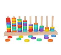 Generisch Giocattolo impilabile in legno per bambini - assortimento di anelli , gioco educativo per la regolazione della forma e il riconoscimento del colore, giocattolo sensoriale per le