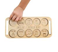 Generisch Gioco di caccia al tesoro per bambini, in legno con motivi naturali, gioco di ricerca, per attività, cam, compleanni, istruzione prescolare