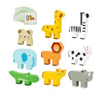 Generisch Gioco di equilibrio con animali, in legno, per coordinazione e divertimento, gioco di equilibrio con carte educative per bambini, giocattolo educativo per ragazze, famiglia, nipoti, Natale