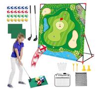 Generisch Gioco di golf con chip e bastone, per bambini, gioco da golf con chip e bastone - tappetino da golf, attività sportive con giocattolo per allenamento per mettere e swing, per bambini e