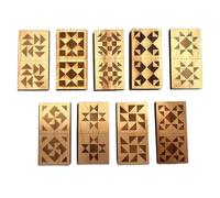 Generisch Gioco Domino - Giocattolo impilabile in legno con motivo trapunte, gioco per feste a forma di dominio, per trapunte, gruppo di studenti elementari, ragazze, scuola, scuola, casa, serate in