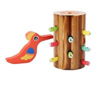 Generisch Gioco magnetico di picchio - Set da gioco interattivo da 12,7 cm | Sviluppo motore fine in legno - Giocattolo educativo a tema natura per bambini - Ideale per migliorare la coordinazione