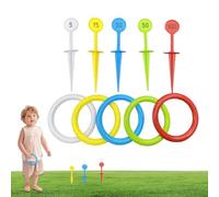 Generisch Gioco per lanciare anelli per esterni, gioco interattivo colorato, giocattolo da giardino per famiglie, bambini, adolescenti, ragazze, per interni ed esterni, giardino, casa sulla spiaggia