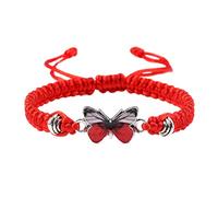 Generisch Gioielli ad anello per ragazze adolescenti, con cordino regolabile a farfalla, per donne, graziosi braccialetti con charm a farfalla, per donna, Taglia unica, Rocca di filo, Nessuna pietra