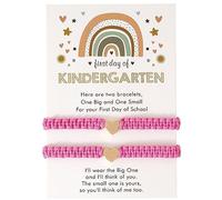 Generisch Gioielli Perline Bracciale Con Frasi Gioielli Tessuto A Mano Amore Coppia Amicizia Genitore Bambino Mano Corda Cuore Bracciale Torna a Scuola Regalo 2pc Mamma 8 Coppia Per Con Anelli, Taglia