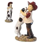 Generisch Giovane statuetta, figura giovane, scultura da cowboy e cane - Figura con scena del personaggio della vita rurale, scultura desktop realistica per e ragazze