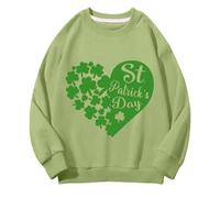 Generisch Girls and Boys Round Neck Felpe Spring and Autumn St Day Middle and Large Children's Felpe Retro Personality 2D Printing Children's Casual Felpa con cappuccio vintage, verde, 6-7 Jahre
