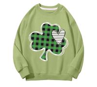 Generisch Girls and Boys Round Neck Felpe Spring and Autumn St Day Middle and Large Children's Felpe Retro Personality 2D Printing Children's Casual Felpa Ragazza Abbigliamento Maglione, verde, 10-11