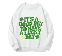 Generisch Girls and Boys Round Neck Felpe Spring and Autumn St Day Middle and Large Children's Felpe Retro Personality 2D Printing Children's Casual Felpa con nome, bianco, 3-4 Jahre