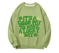 Generisch Girls and Boys Round Neck Felpe Spring and Autumn St Day Middle and Large Children's Felpe Retro Personality 2D Printing Children's Casual Felpa con nome, verde, 4-5 Jahre