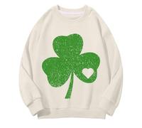 Generisch Girls and Boys Round Neck Felpe Spring and Autumn St Day Middle and Large Children's Felpe Retro Personality 2D Printing Children's Casual Felpa da equitazione per ragazze, beige., 8-9 Jahre
