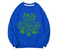 Generisch Girls and Boys Round Neck Felpe Spring and Autumn St Day Middle and Large Children's Felpe Retro Personality 2D Printing Children's Casual Felpa nera, Blu, 3-4 Jahre