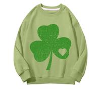 Generisch Girls and Boys Round Neck Felpe Spring and Autumn St Day Middle and Large Children's Felpe Retro Personality 2D Printing Children's Casual Felpa da equitazione per ragazze, verde, 10-11