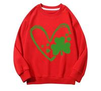 Generisch Girls and Boys Round Neck Felpe Spring and Autumn St Day Middle and Large Children's Felpe Retro Personality 2D Printing Children's Casual Felpa da ragazza nera, Colore: rosso, 8-9 Jahre
