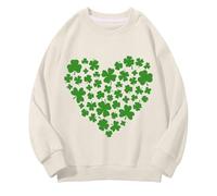 Generisch Girls and Boys Round Neck Felpe Spring and Autumn St Day Middle and Large Children's Felpe Retro Personality 2D Printing Children's Casual Felpa spessa ragazza, beige., 12-13 Jahre
