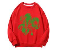 Generisch Girls and Boys Round Neck Felpe Spring and Autumn St Day Middle and Large Children's Felpe Retro Personality 2D Printing Children's Casual Felpa alla moda, Colore: rosso, 10-11 Jahre