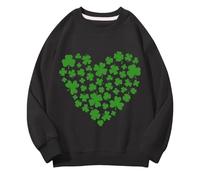 Generisch Girls and Boys Round Neck Felpe Spring and Autumn St Day Middle and Large Children's Felpe Retro Personality 2D Printing Children's Casual Felpa spessa ragazza, Nero , 10-11 Jahre
