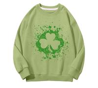 Generisch Girls and Boys Round Neck Felpe Spring and Autumn St Day Middle and Large Children's Felpe Retro Personality 2D Printing Children's Casual Felpa spessa da ragazza, verde, 6-7 Jahre