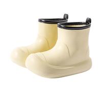 Generisch Girls And Boys Spring Summer Autumn And Winter Outer Wear Thick Mid Tube Fashionable Parent Child Non Slip Outdoor Four Season Rubber Shoes Rain Boots Impermeabile Bambini, beige., 25 EU