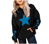 Generisch Girls and Cute for Oversized Long Sleeve Felpa Gradient Teen Girls Pullover Hoodie Bad Girl, Nero , 11-13 Jahre