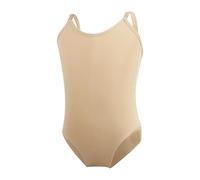 Generisch Girl's Leotard Sleeveless Camisole Leotard with Adjustable Straps For Dance Ballet Bodysuit Dancewear Tuta invernale, cachi, 5-8 Jahre