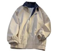 Generisch Giubbotto bomber da donna, stile giapponese, per il tempo libero, per coppie, oversize, giacca da lavoro patchwork stampata, giacca vintage 90S, O kaki, 3XL